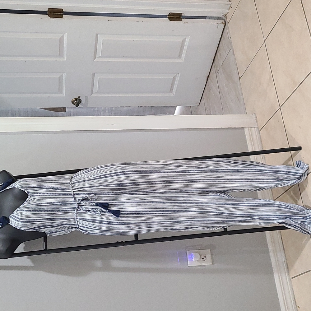 Jumpsuoy Striped blur/cream